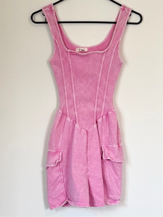 J.Her Pants - J.Her Pink Sleeveless Corded Romper - Size: Medium